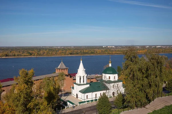 Vista Del Río Volga Desde Terraplén Verkhnevolzhskaya Nizhny Novgorod — Foto de Stock