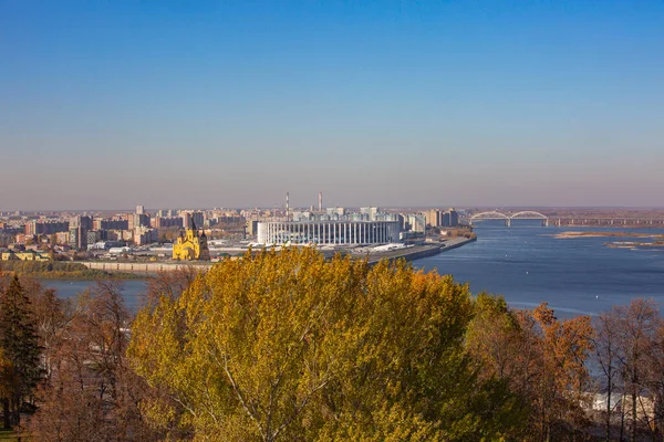 View Volga River Verkhnevolzhskaya Embankment — Stock Photo, Image