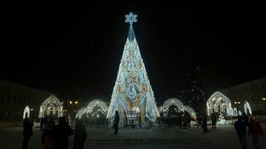 New Year's illumination on the territory of the Nizhny Novgorod Kremlin, Nizhny Novgorod, Russia