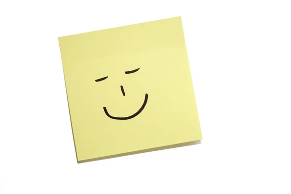 Sárga Megjegyzés papír jele a mosoly Stock Kép