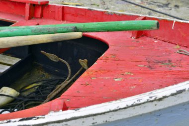 eski renkli kürek teknesi