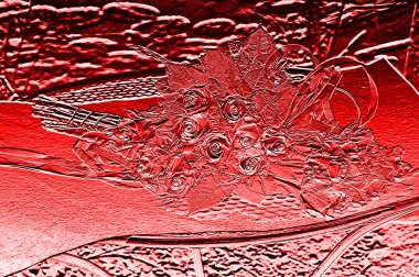 Çiçekli Kırmızı bir arka plan