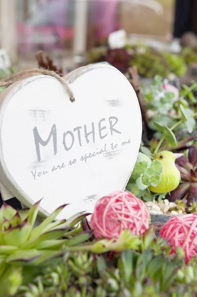 Mothers day heart with flowers Stock Kép