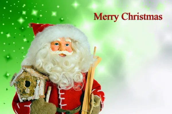 Weihnachtsmann auf weihnachtlichem Hintergrund — Stockfoto