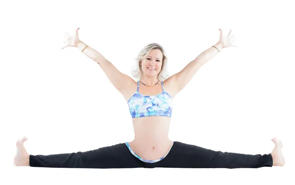 Fitness woman make stretch on yoga and pilates pose — Stock Photo, Image