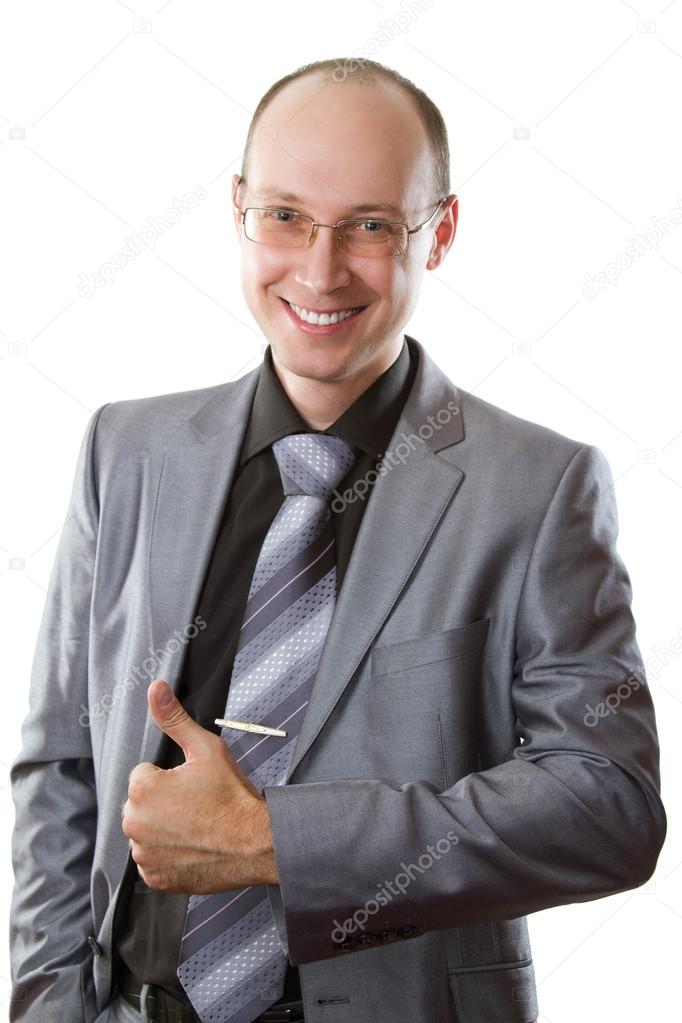 Portrait of a handsome young business man in a stylish suit