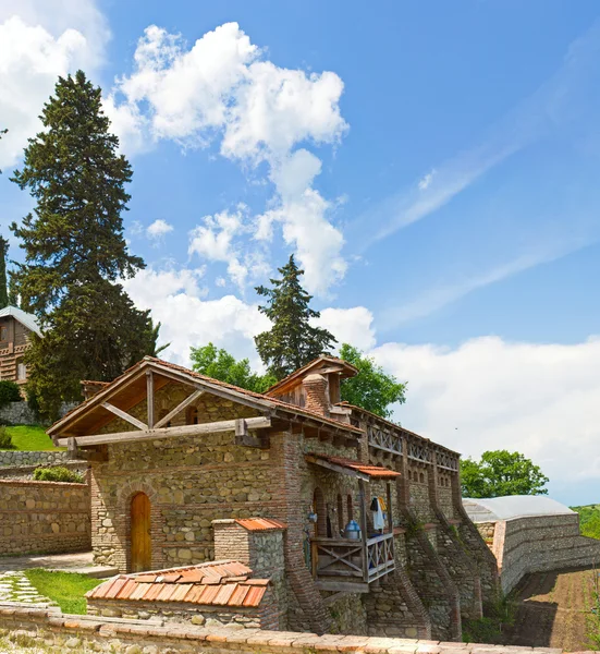 Panorama of historical medieval Shuamta monastery in Alazani Valley, Repub — Stock Photo, Image