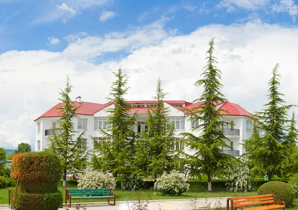 Panorama of nature and the holiday home in Georgia — Stock Photo, Image