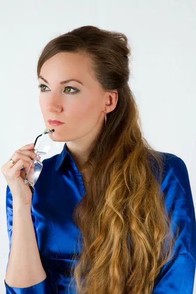 Portrait of successful businesswoman and business team at office — Stock Photo, Image