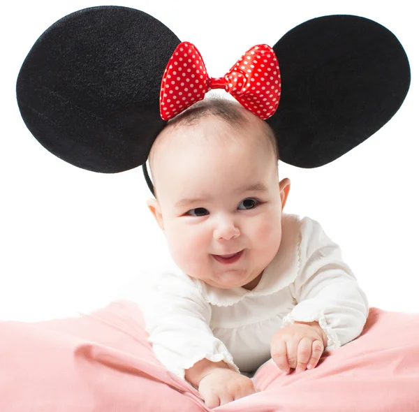 Beautiful girl child on white background isolated — Stock Photo, Image