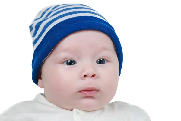 Portrait of baby girl with blue eyes isolated — Stock Photo, Image