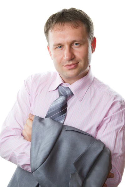 Retrato de un joven hombre de negocios guapo, aislado sobre fondo blanco. Concepto y éxito empresarial —  Fotos de Stock