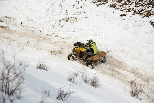 Almaty, Kazakhstan - February 21, 2013. Off-road racing on jeeps, Car competition, ATV. — Stock Photo, Image