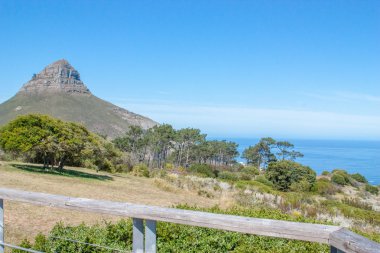 Güney Afrika, cape town, Masa Dağı, aslanlar kafa ve hava bir bakış, uar yeşil nokta Stadyumu