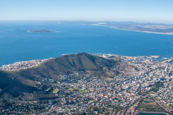 Scenic View in Cape Town, Table Mountain, South Africa from an aerial perspective — Stock Photo, Image
