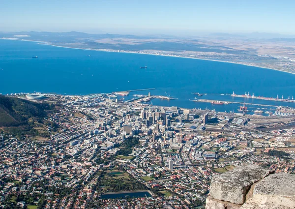 ケープタウン、テーブルマウンテン、空中の観点から南アフリカ共和国の風光明媚なビュー — ストック写真