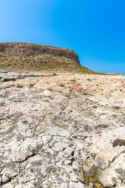 Zátoce Balos. pohled z Gramvúsa ostrova Kréta v greece.magical tyrkysové vody, lagun, pláže čistého bílého písku. — Stock fotografie