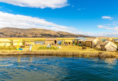yüzen ada Titikaka Gölü: puno, peru, Güney Amerika