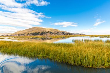 Lake titicaca, Güney Amerika, peru ve Bolivya sınırında yer