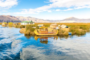 reed boat lake Titicaca,Peru clipart