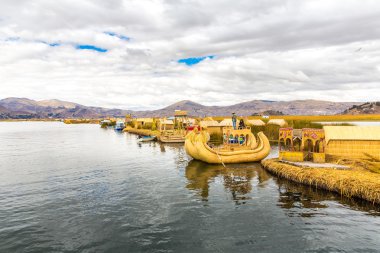 reed boat lake Titicaca,Peru clipart