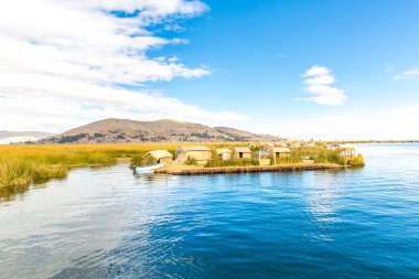 Floating Islands on Lake Titicaca Puno clipart