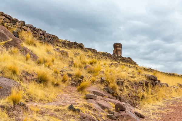 Torri funerarie a Sillustani, Perù — Foto Stock