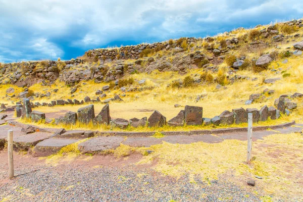 Pogrzebowe wieże w sillustani, peru — Zdjęcie stockowe