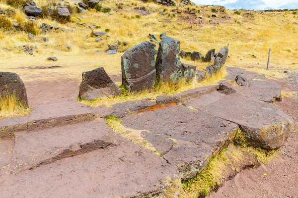 Похоронні вежі в sillustani, Перу — стокове фото