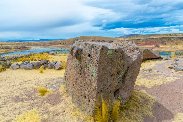 Funeraire torens in sillustani, peru — Stockfoto