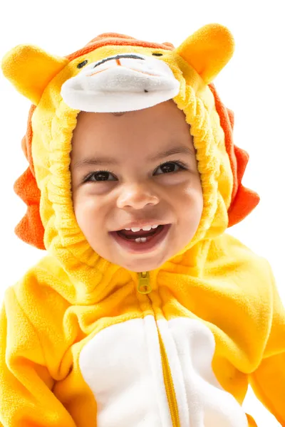 Black hild boy, dressed in lion carnival suit — Stock Photo, Image