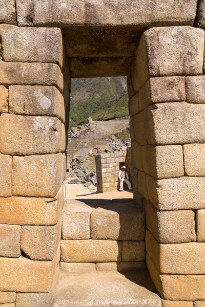 Інка стіни в Мачу-Пікчу, Перу — стокове фото