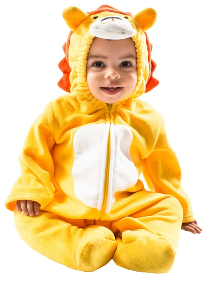 Black hild boy, dressed in lion carnival suit — Stock Photo, Image