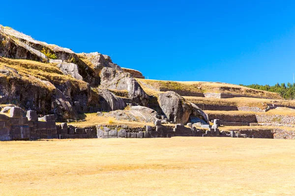 Inca ściany w saqsaywaman, peru — Zdjęcie stockowe