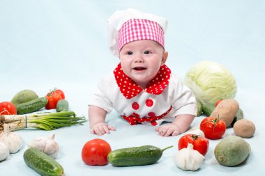 Kız giyiyor chef şapka