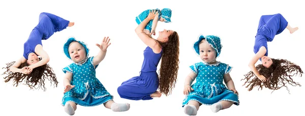 Collage de feliz mamá y el niño — Foto de Stock