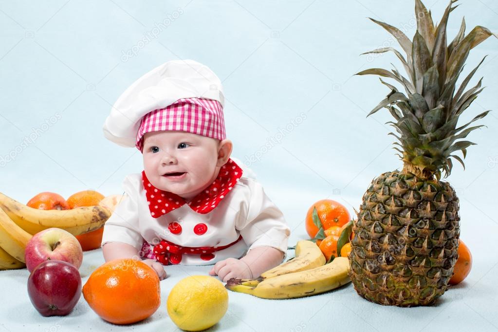 Girl wearing chef hat