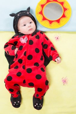 Bebek kız uğur böceği kostümü