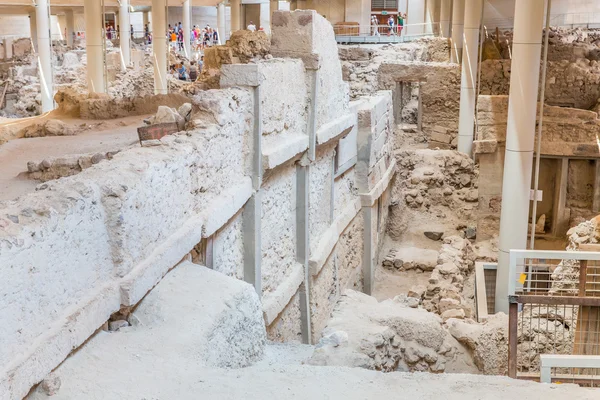 Archeologische site in fira stad — Stockfoto