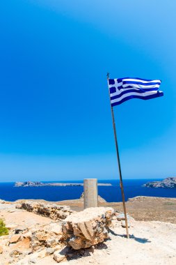 Gramvousa Adası Girit, Yunanistan ile Venedik kale kalıntıları ve büyülü turkuaz suları, lagün, plaj.