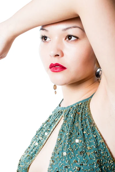 Close up of portrait of beautiful asian brunette woman — Stock Photo, Image