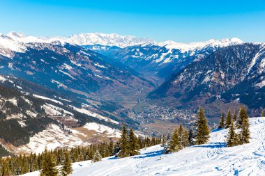ski Resort bad gastein, salzburg, Avusturya Alplerinde arazi