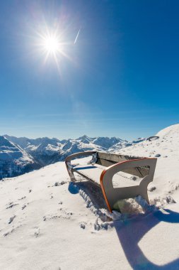 Bench in ski resort Bad Gastein, Austria, Land Salzburg clipart
