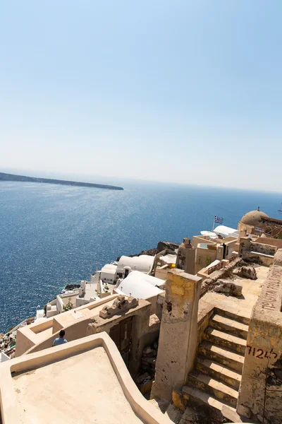 Вид на город Фира - остров Санторини, Крит, Греция . — стоковое фото