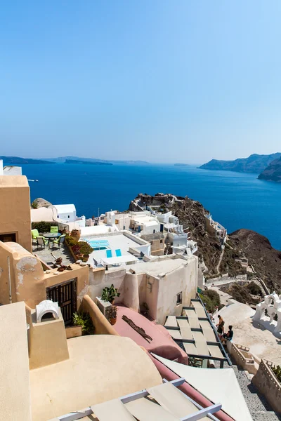 Vista de la ciudad de Fira - Isla de Santorini, Creta, Grecia . — Foto de Stock