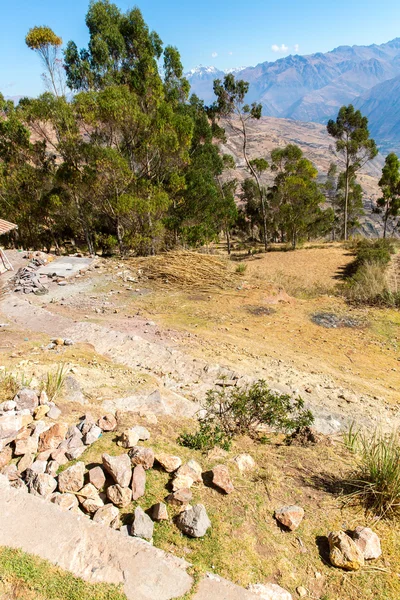페루, 안데스 산맥, 남쪽 미국에 있는 신성한 계곡 ollantaytambo 잉카 유적 — 스톡 사진