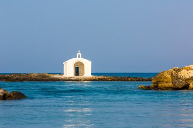 Eski Venedik deniz feneri liman crete, Yunanistan.