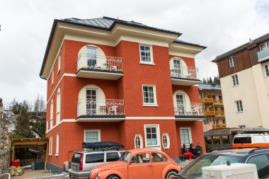 Ski resort town bad gastein, Avusturya, salzburg arazi