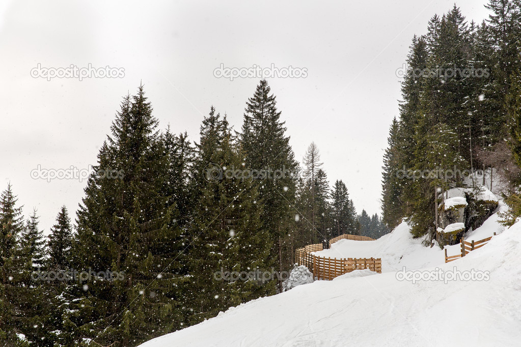 Hotel in ski resort Bad Gastein in winter
