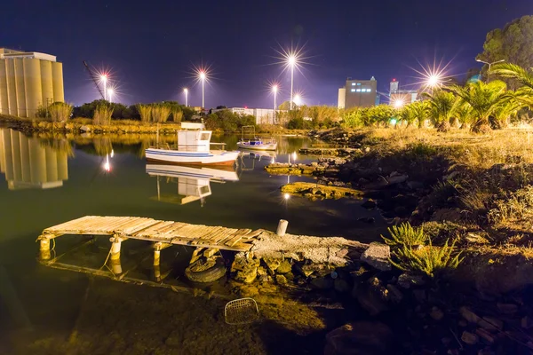 Kreta bay på natten — Stockfoto